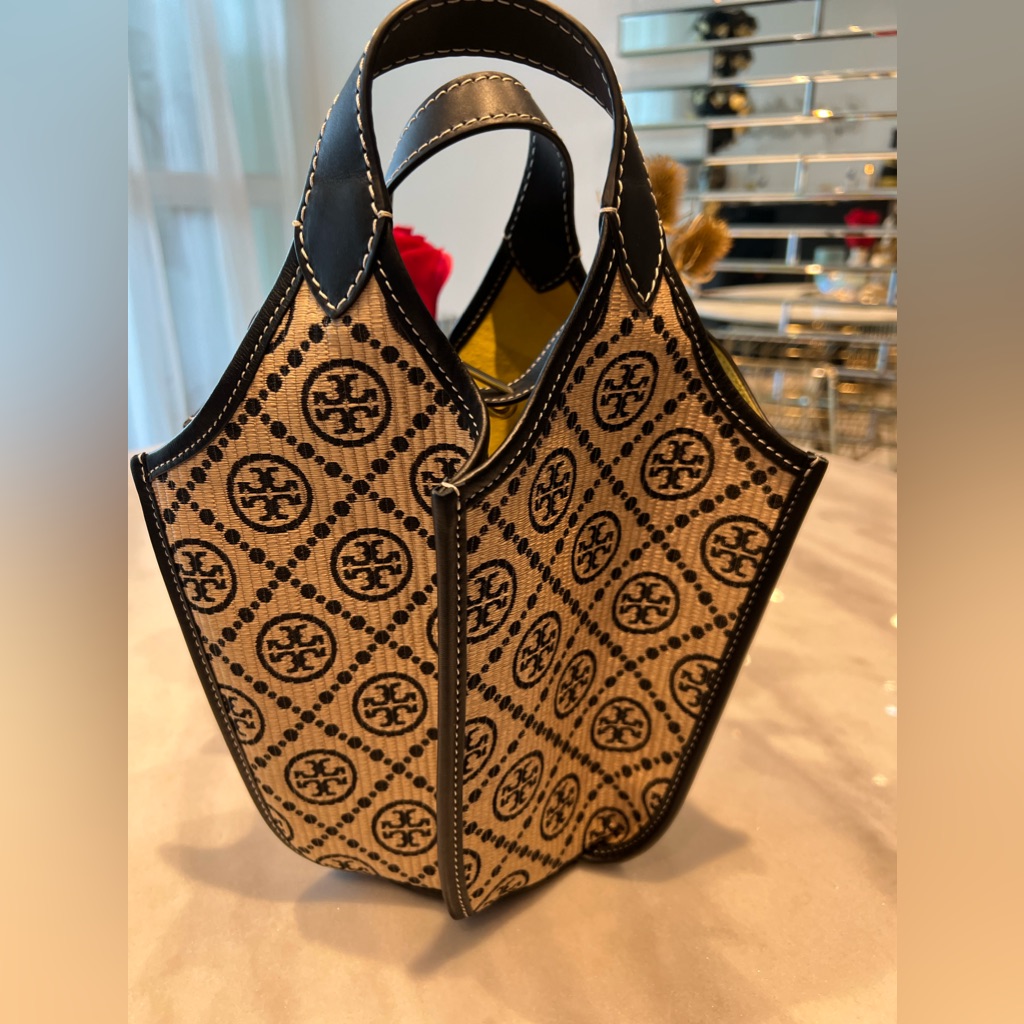 Nwt Tory Burch Lampshade Raffia/Black